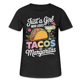 T-shirt tacos et margaritas - T-shirt respirant Femme - noir - Devant - AI Model Female 172 light (172cm)