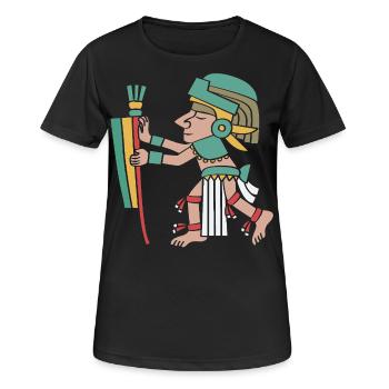 Maya kalender aztec Inka - Frauen T-Shirt atmungsaktiv - Schwarz - Vorne - AI Model Female 172 light (172cm)