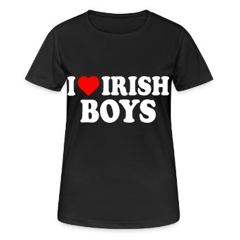 I love irish boys - Frauen T-Shirt atmungsaktiv - Schwarz - Vorne - AI Model Female 172 light (172cm)