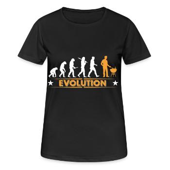 Barbecue - Grillmeister - Evolution - Frauen T-Shirt atmungsaktiv - Schwarz - Vorne - AI Model Female 172 light (172cm)