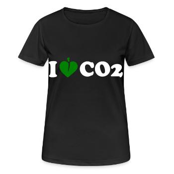 I love co2 - Frauen T-Shirt atmungsaktiv - Schwarz - Vorne - AI Model Female 172 light (172cm)