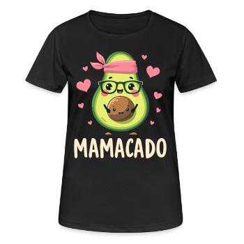 Werdende Mama & Mutter, Mamacado, Schwangerschaft - Frauen T-Shirt atmungsaktiv - Schwarz - Vorne - AI Model Female 172 light (172cm)