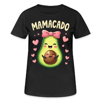 Werdende Mama & Mutter, Mamacado, Schwangerschaft - Frauen T-Shirt atmungsaktiv - Schwarz - Vorne - AI Model Female 172 light (172cm)