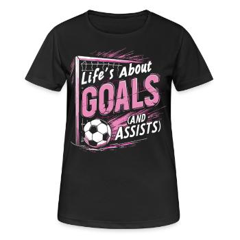 Soccer, Soccer Player, Soccer Player Girl - Women's Breathable T-Shirt - black - Front - AI Model Female 172 light (172cm)