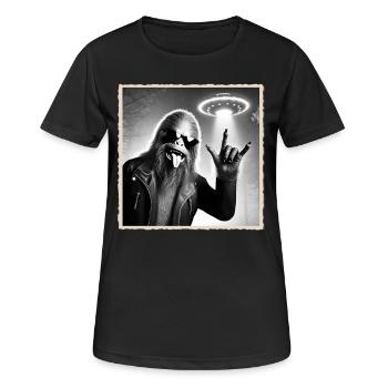 Rock, Rocker, Musique rock, Heavy metal, Rock Hand - T-shirt respirant Femme - noir - Devant - AI Model Female 172 light (172cm)