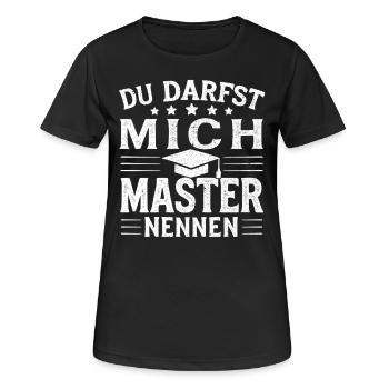 Master Abschluss Absolvent Masterabschluss Student - Frauen T-Shirt atmungsaktiv - Schwarz - Vorne - AI Model Female 172 light (172cm)