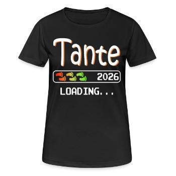 Werdende Tante 2026 loading ich werde Tante - Frauen T-Shirt atmungsaktiv - Schwarz - Vorne - AI Model Female 172 light (172cm)