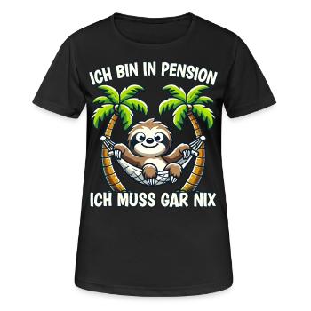 Pension Pensionierung Mann Frau Ich bin in Pension - Frauen T-Shirt atmungsaktiv - Schwarz - Vorne - AI Model Female 172 light (172cm)