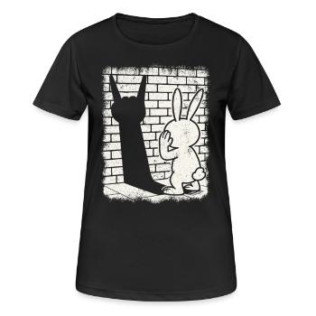 Heavy Metal, Musique Rock, Main de Rock, Lapin - T-shirt respirant Femme - noir - Devant - AI Model Female 172 light (172cm)