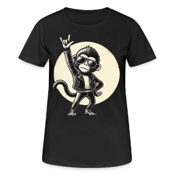 Rock, Rocker, Rock Musik, Heavy Metal, Rock Hand - Frauen T-Shirt atmungsaktiv - Schwarz - Vorne - AI Model Female 172 light (172cm)