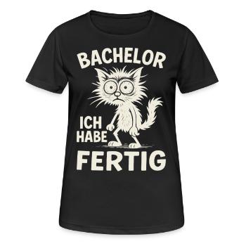 Bachelor Abschluss Absolvent BWL Student Studium - Frauen T-Shirt atmungsaktiv - Schwarz - Vorne - AI Model Female 172 light (172cm)