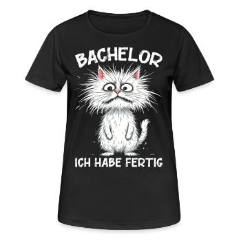 Bachelor Abschluss Absolvent BWL Student Studium - Frauen T-Shirt atmungsaktiv - Schwarz - Vorne - AI Model Female 172 light (172cm)