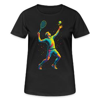 Joueur de tennis Homme - T-shirt respirant Femme - noir - Devant - AI Model Female 172 light (172cm)