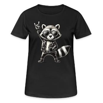 Rock, Rocker, Musique rock, Heavy metal, Rock Hand - T-shirt respirant Femme - noir - Devant - AI Model Female 172 light (172cm)
