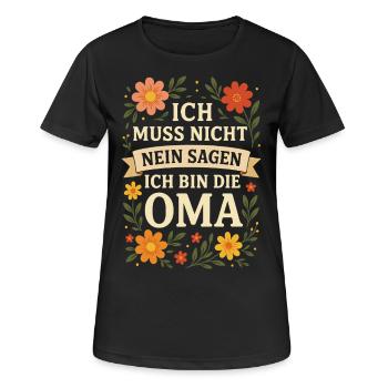 Oma Großmutter Geburtstag, Oma Muttertag lustig - Frauen T-Shirt atmungsaktiv - Schwarz - Vorne - AI Model Female 172 light (172cm)