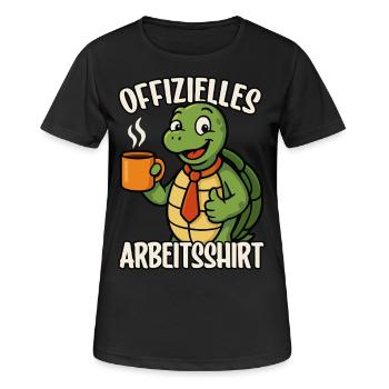 Arbeit Büro Faul Faulenzer Schildkröte - Frauen T-Shirt atmungsaktiv - Schwarz - Vorne - AI Model Female 172 light (172cm)