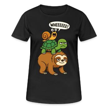 Sloth, Turtle, Snail, Funny Animals - Women's Breathable T-Shirt - black - Front - AI Model Female 172 light (172cm)