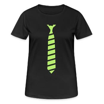 Cravate - T-shirt respirant Femme - noir - Devant - AI Model Female 172 light (172cm)