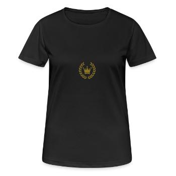deluxe crown - Frauen T-Shirt atmungsaktiv - Schwarz - Vorne - AI Model Female 172 light (172cm)