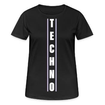 Techno - T-shirt respirant Femme - noir - Devant - AI Model Female 172 light (172cm)