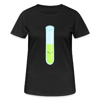 tube à essai flacon tube expérience chimie chimie chimie chimie - T-shirt respirant Femme - noir - Devant - AI Model Female 172 light (172cm)