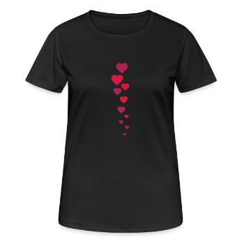 herzen - T-shirt respirant Femme - noir - Devant - AI Model Female 172 light (172cm)