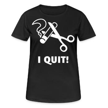 J’abandonne! (Ex-fumeur / Arrêtez de fumer / Blanc) - T-shirt respirant Femme - noir - Devant - AI Model Female 172 light (172cm)