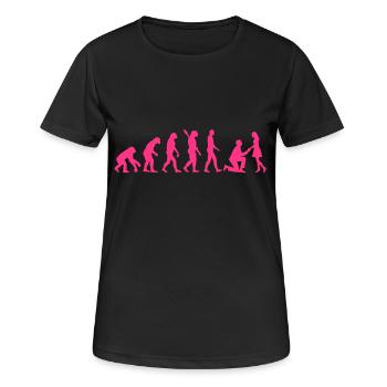 Heiratsantrag - Frauen T-Shirt atmungsaktiv - Schwarz - Vorne - AI Model Female 172 light (172cm)