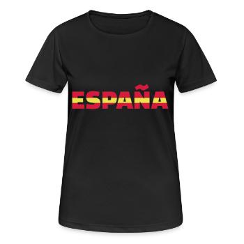 Spanien - Frauen T-Shirt atmungsaktiv - Schwarz - Vorne - AI Model Female 172 light (172cm)