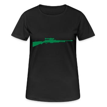 Gewehr - Frauen T-Shirt atmungsaktiv - Schwarz - Vorne - AI Model Female 172 light (172cm)