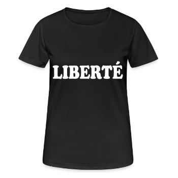 Liberté - T-shirt respirant Femme - noir - Devant - AI Model Female 172 light (172cm)