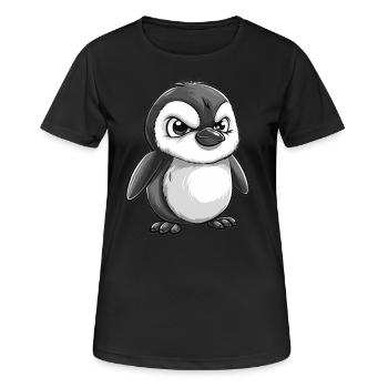 Grummeliger Pinguin - Frauen T-Shirt atmungsaktiv - Schwarz - Vorne - AI Model Female 172 light (172cm)