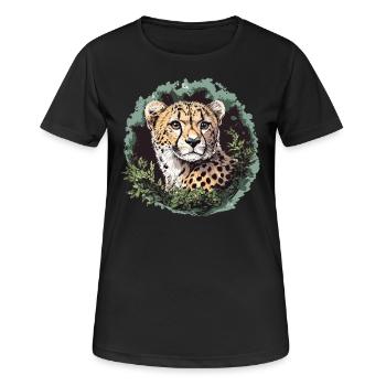 Cheetah in the green jungle - Women's Breathable T-Shirt - black - Front - AI Model Female 172 light (172cm)