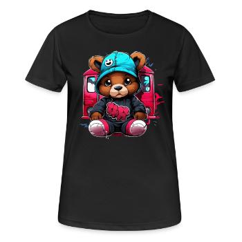 Ours streetstyle devant le train - T-shirt respirant Femme - noir - Devant - AI Model Female 172 light (172cm)