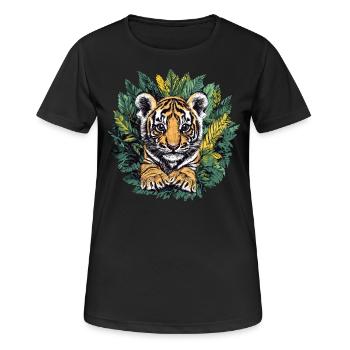 Tiger cub in the jungle - Women's Breathable T-Shirt - black - Front - AI Model Female 172 light (172cm)