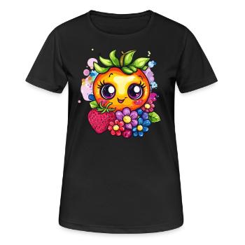 Fruchtiges Sommergesicht - Frauen T-Shirt atmungsaktiv - Schwarz - Vorne - AI Model Female 172 light (172cm)