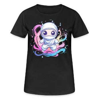 Ninja dans le tourbillon de couleurs - T-shirt respirant Femme - noir - Devant - AI Model Female 172 light (172cm)