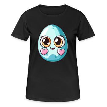 Cute Blue Spotted Egg - Women's Breathable T-Shirt - black - Front - AI Model Female 172 light (172cm)