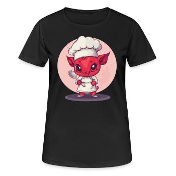 Teuflischer Chefkoch - Frauen T-Shirt atmungsaktiv - Schwarz - Vorne - AI Model Female 172 light (172cm)