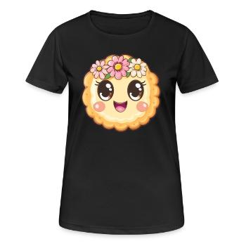 Biscuit de fortune avec des fleurs - T-shirt respirant Femme - noir - Devant - AI Model Female 172 light (172cm)