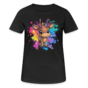 Fauve sur l’explosion de couleurs - T-shirt respirant Femme - noir - Devant - AI Model Female 172 light (172cm)