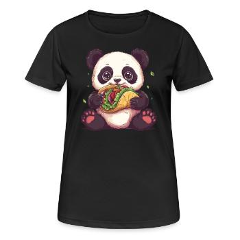 Panda Taco - Frauen T-Shirt atmungsaktiv - Schwarz - Vorne - AI Model Female 172 light (172cm)