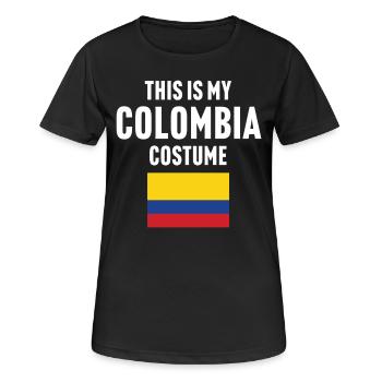 C’est mon costume de Colombie - T-shirt respirant Femme - noir - Devant - AI Model Female 172 light (172cm)