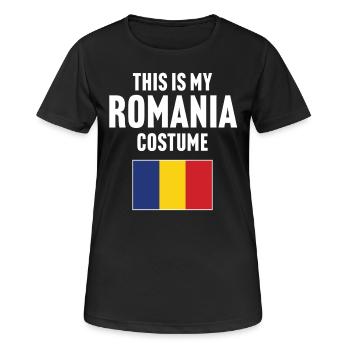 C’est mon costume de Roumanie - T-shirt respirant Femme - noir - Devant - AI Model Female 172 light (172cm)