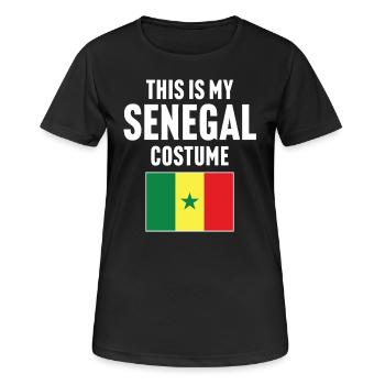 C’est mon costume du Sénégal - T-shirt respirant Femme - noir - Devant - AI Model Female 172 light (172cm)