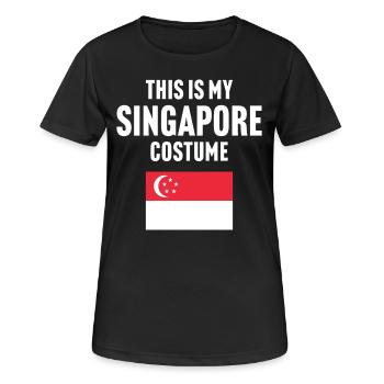 C’est mon costume de Singapour - T-shirt respirant Femme - noir - Devant - AI Model Female 172 light (172cm)
