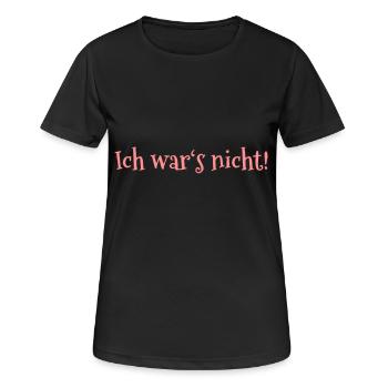 Ich war's nicht! - Frauen T-Shirt atmungsaktiv - Schwarz - Vorne - AI Model Female 172 light (172cm)