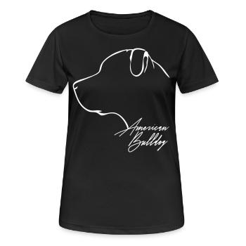 AMERICAN BULLDOG Profil WILSIGNS - Frauen T-Shirt atmungsaktiv - Schwarz - Vorne - AI Model Female 172 light (172cm)