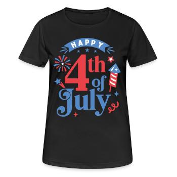 Frohen 4. Juli - Frauen T-Shirt atmungsaktiv - Schwarz - Vorne - AI Model Female 172 light (172cm)