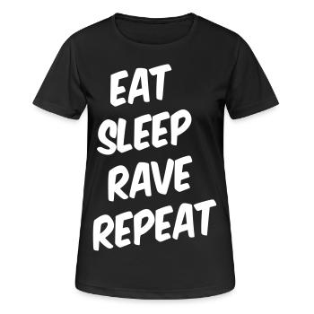 EAT SLEEP RAVE REPEAT - T-shirt respirant Femme - noir - Devant - AI Model Female 172 light (172cm)